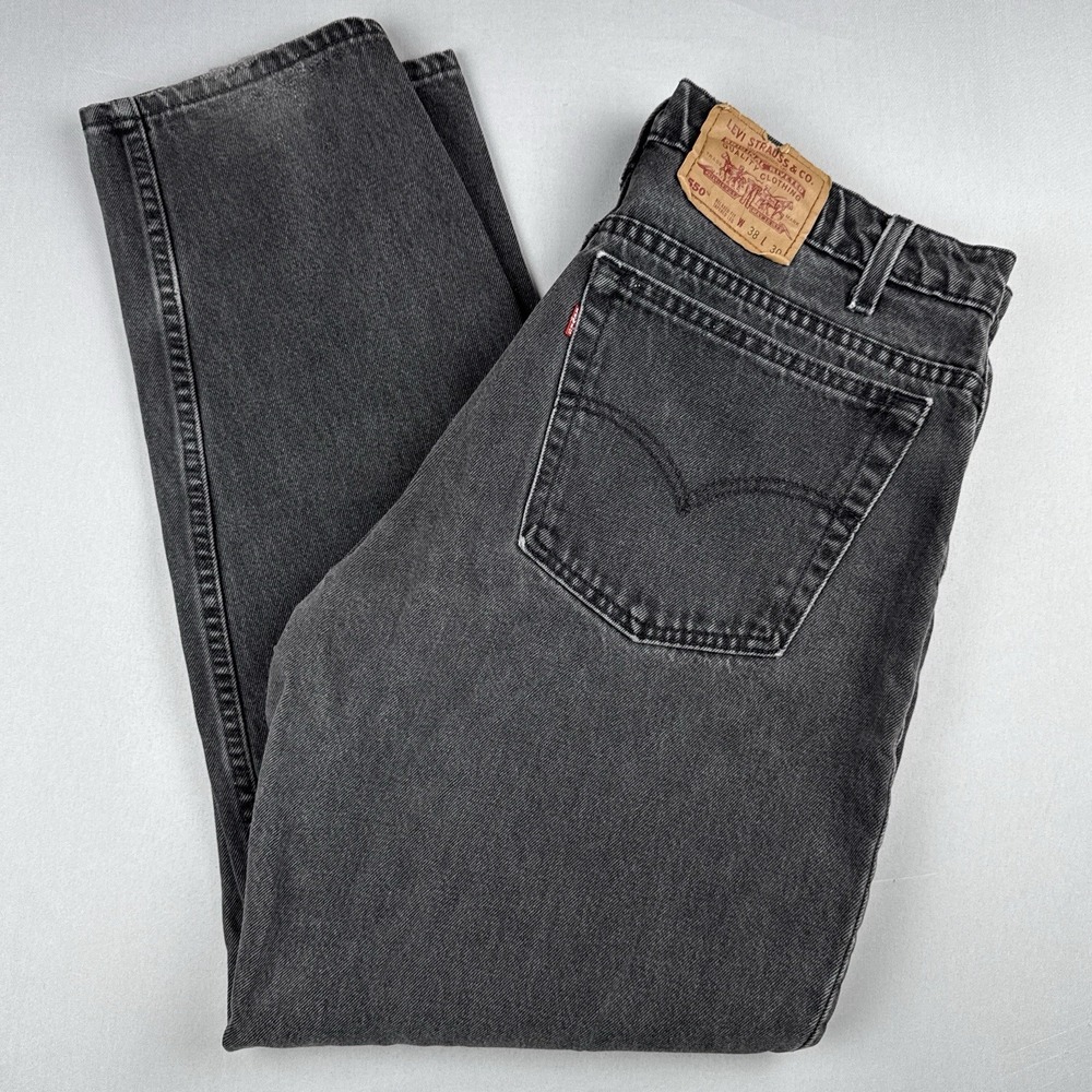 Levis 550 Black Jeans Mens 36x30 Vintage 90s USA Relaxed Tapered